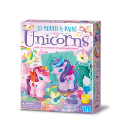 4M - 3D Mould & Paint Glitter Unicorns - Arts & Crafts