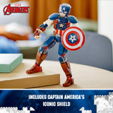 LEGO 76258 Marvel Captain America Construction Figure Buildable Toy with Shield, Avengers Collection, Play and Display Superhero Bedroom Accessory, Birthday Gift for Kids, Boys, Girls Aged 8+
