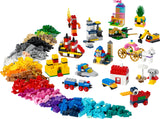 LEGO 11021 Classic 90 Years of Play Building Set, Bricks Box with 15 Mini Build Toys of Iconic Models, Collectible Set with Toy Castle and Train
