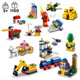 LEGO 11021 Classic 90 Years of Play Building Set, Bricks Box with 15 Mini Build Toys of Iconic Models, Collectible Set with Toy Castle and Train
