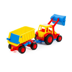 WADER - Basics Tractor with Shovel and Trailer - Play Vehicles