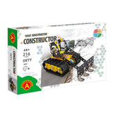 Alexander Constructor Dety Ruspa set box showing a yellow and black construction vehicle model for ages 8+ with 216 pieces.