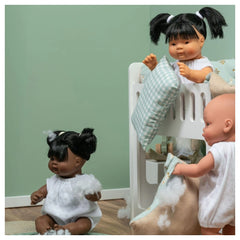 Asi Bambole - Dolls - Cloe Collection Bedding Set - Reversible Green White - 3 Yrs