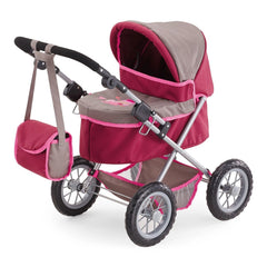 BAYER DESIGN - Dolls Pram Trendy Red Gray - Dolls Playsets Toy Figures
