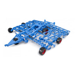 Blue Bruder Lemken Cultivator Koralin 9 model with black wheels and red hubs, showcasing detailed agricultural machinery design.