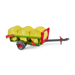 Bruder - Play Vehicles - Round Bale Collector Trailer with 3 Bales - 3 Yrs - Durable Plastic