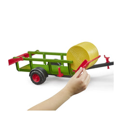 Bruder - Play Vehicles - Round Bale Collector Trailer with 3 Bales - 3 Yrs - Durable Plastic