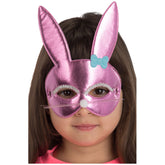 Carnival Toys - Metal Pink Rabbit Fabric Mask For Fun Dress Up And Imaginative Play - Pretend Professions And Role Playing