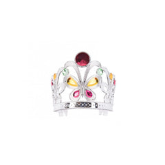 Carnival Toys - Silver Crown With Butterfly Colored Gems For Girls - Pretend Professions And Role Playing