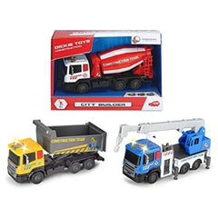 Dickie - Play Vehicles - City Builder Construction Set - 17cm Trucks - 3 Yrs - STEM Learning