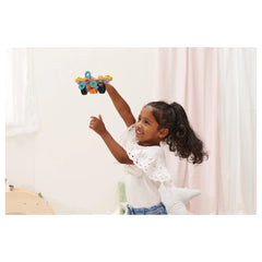 Eichhorn Construct - Mini Aeroplane Construction Set for Kids Ages 3 Years+ - 35-Piece FSC-Certified Wooden Engineering Toy with Movable Propeller and Real Rolling Wheels