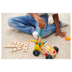 Eichhorn Construct - Mini Racing Car Construction Set for Kids Ages 3 Years+ - 28-Piece FSC-Certified Wooden Engineering Toy with Moving Wheels and Interlocking Fasteners