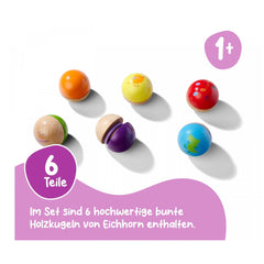 Eichhorn - Balles de musique en bois - 6 pièces - Jouets d'activité pour bébé