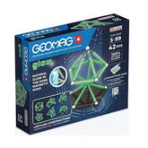 Geomag - Classic Glow Recycled Magnetic Construction Toy - 100% Recycled Plastic Building Blocks Set - 42 Pcs - Age +3 Construction Set Toys - GMG329