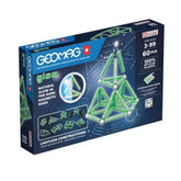 Geomag - Classic Glow Recycled Magnetic Construction Toy - 100% Recycled Plastic Building Blocks Set - 60 Pcs - Age +3 Construction Set Toys - GMG338