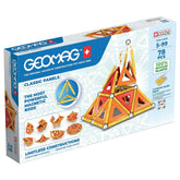 Geomag - Classic Panels Recycled Magnetic Construction Toy - 100% Recycled Plastic Building Blocks Set - 78 Pcs - Age +5 Construction Set Toys - GMG472
