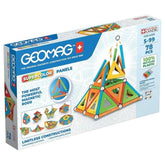 Geomag - Classic Supercolor Panels Recycled Magnetic Construction Toy - 100% Recycled Plastic Building Blocks Set - 78 Pcs - Age +5 Construction Set Toys - GMG379