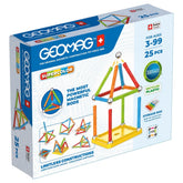 Geomag - Classic Supercolor Recycled Magnetic Construction Toy - 100% Recycled Plastic Building Blocks Set - 25 Pcs - Age +3 Construction Set Toys - GMG374
