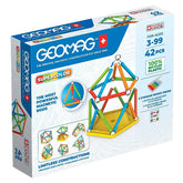 Geomag - Classic Supercolor Recycled Magnetic Construction Toy - 100% Recycled Plastic Building Blocks Set - 42 Pcs - Age +3 Construction Set Toys - GMG383