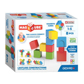 Geomag - Magicube Shapes Creative Set Magnetic Construction Toy - 100% Recycled Plastic Building Blocks Set - 8 Pcs - Age +1 Sorting & Stacking Toys - GMG246