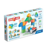 Geomag - Magicube Shapes Little World Magnetic Construction Toy - 100% Recycled Plastic Building Blocks Set - 25 Pcs - Age +1 Sorting & Stacking Toys - GMG209