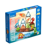Geomag - Magnetic Tiles Dino World Prehistoric Construction Toy - 100% Recycled Plastic Building Blocks Set - 25 Pcs - Age +3 Construction Set Toys - GMG4221
