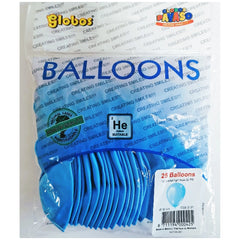 Globo - Blaue Ballons 30 cm - Packung mit 25