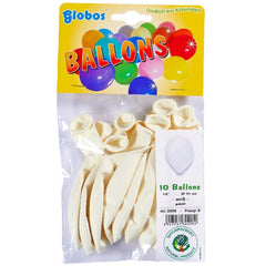Globo - White Balloons 28 Cm - Pack Of 10