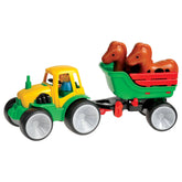 Gowi - Coffrets de jeu - Tracteur compact avec remorque à chevaux - 1 Ans+ - Design durable