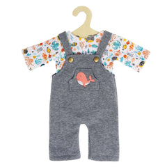 Heless - Salopettes avec T-shirt Baleine Bobby Taille 35-45 cm - Ensembles de jeu pour poupées et figurines