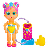 IMC Toys - Bloopies Magic Tail Mermaid Melodie for Ages 18 Months+ - Animated TV Series Water Squirt Bath Doll with Color-Change Tail and Pet - IMC908710