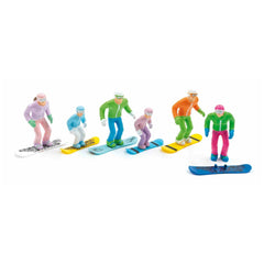 Jagerndorfer - 6 figuren staand met hoofd snowboards - Modelbouw
