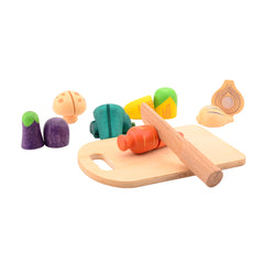 Johntoy - Wooden Cutting Vegetables - Pretend Professions & Role Playing