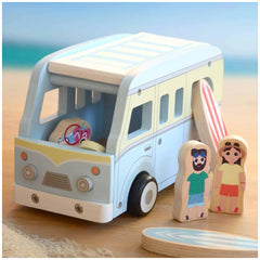 Johntoy - Holz Retro Strandbus - Baby Spielzeuge