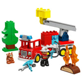 LEGO - DUPLO Feuerwehrauto mit Schlauch und Feuerwehrmann - Konstruktionsspielzeug