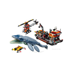 LEGO - Jurassic World Mosasaurus Dinosaur Boat Attack - Construction Set Toys 703 Pcs Age +7 - 77983