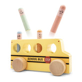 New Classic Toys - Baby- und Kleinkindspielzeug - Holz-Pop-Up-Schulbus - 24M+ - STEM-Lernen