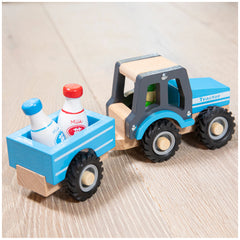 New Classic Toys - Tractor With Trailer - Milk Bottles - Play Vehicles