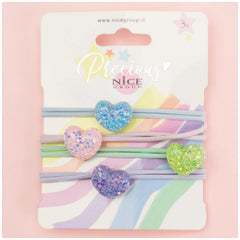 Nice - Heartful 4 Pcs Pcs Hair Elastics Bands Set - Personal Care