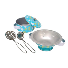 ODS - Pretend Professions - Maisonelle Metal Cookware Set - Blue - 3 Years