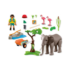PLAYMOBIL - Elefant mit Tierpfleger - Animals & Friends - +4 - Spielsets - 72068 - 80772068