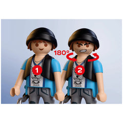 PLAYMOBIL - Motorcycle Chase - City Action - Age +4 - Toy Playsets - 72079 - 80772079