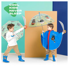 Perletti - Rain Umbrellas - Pirate Umbrella - Windproof - 3-5 Years - Safety
