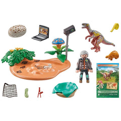 Playmobil Dinos Stegosaurus Nest With Egg Thief - 71526