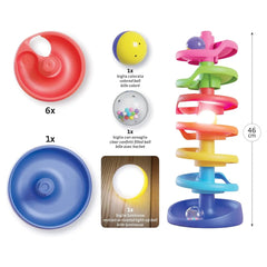 Quercetti - Baby Activity Toys - Spiral Tower Brightball - 46 cm - 1+