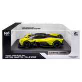 RE-EL TOYS - Official Aston Martin Valkyrie Premium Model Car 1:18 Scale for Ages 3+ - Museum-Quality Lime Green Hypercar Die-Cast Vehicle with Opening Gullwing Doors, Boot & Display Stand Showcase Pack - REL0800Y