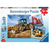 Ravensburger - Construction Vehicles In Use - 3x49 Pieces - Puzzles