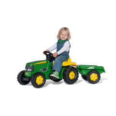 Rolly Toys - Rollykid John Deere Tractor With Trailer Riding Toys