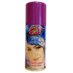 Can of Party Fun hair color spray with a purple cap on a white background