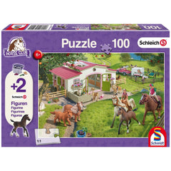 Schmidt Spiele - Schleich Horse Club - Riding School 100 Pcs and 2 Figures - Puzzles